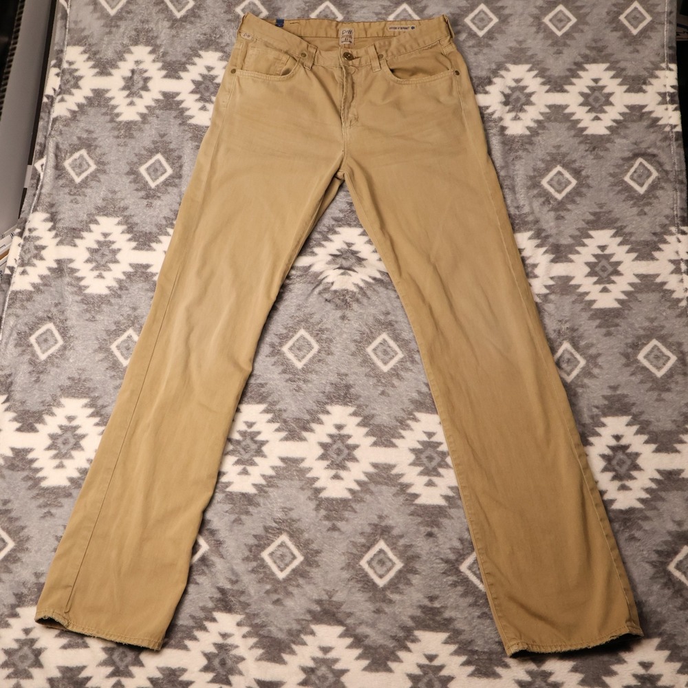 Citizens of Humanity Sid Tan Khaki Straight Leg Pants Men 32x33 *repair